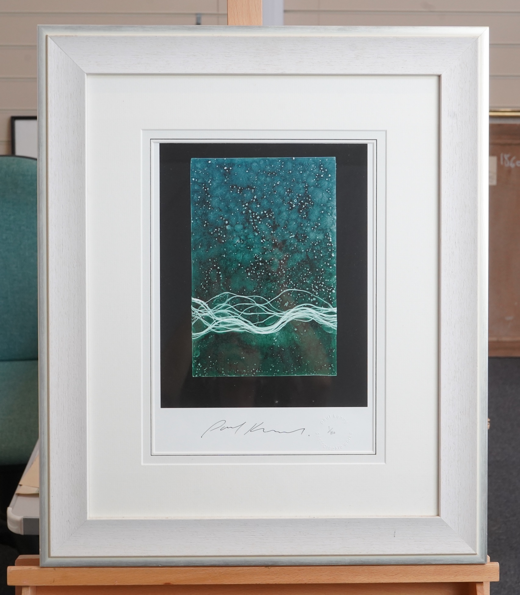 Paul Kenny (b.1951), three abstract photographic prints to include: Study of a feather and one limited edition 1/30, largest 38 x 36cm